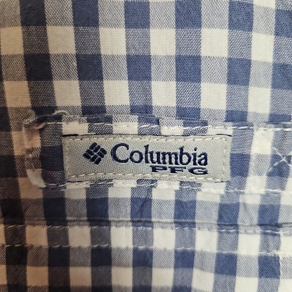 Columbia Shirt Women's Medium Blue Long Sleeve Button Down Vented Logo fishing - Picture 2 of 9